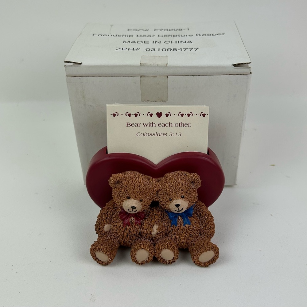 Zondervan NOS VTG 1997 Friendship Bear Scripture Keeper w/ scripture cards